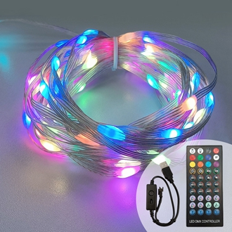  led幻彩胶皮线灯串RGB点控圣诞节防水装饰灯